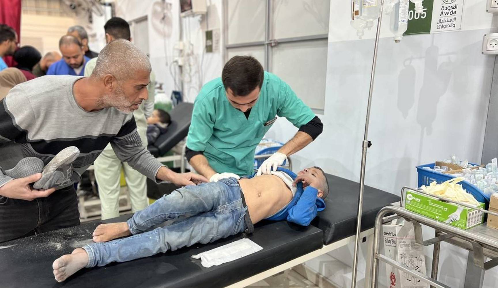 Doctor treating child patient